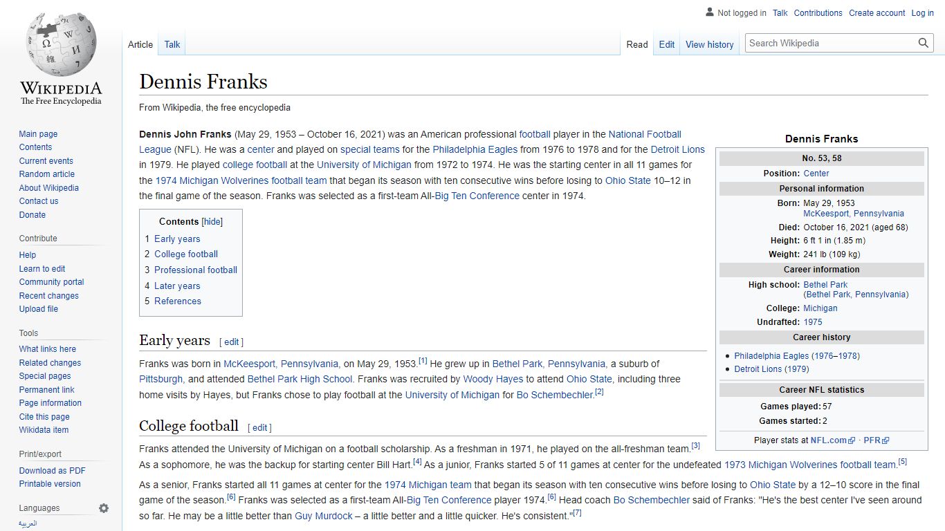 Dennis Franks - Wikipedia